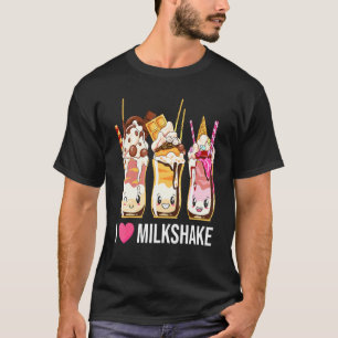 T-shirt I Love Milkshake Cone Chocolat Dessert Sweet Toot