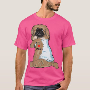 T-shirt I Love Mom Tattoo Pekingese Maman Amoureux des chi