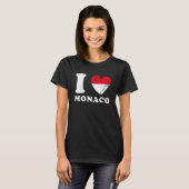 T-shirt I Love Monaco Drapeau en forme de coeur Monaco 1 (Devant entier)