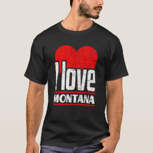T-shirt I Love Montana Best Home State I Heart Montana