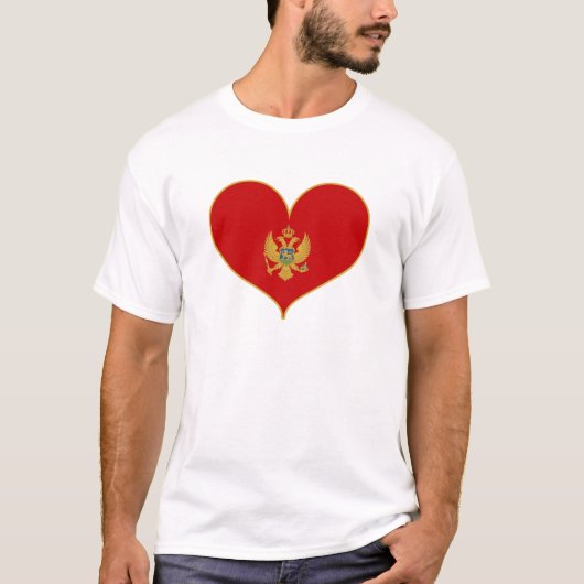 T-shirt I Love Monténégro Drapeau (Devant)