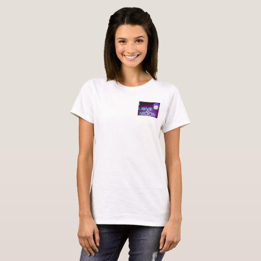 T-shirt "I Love Moon" - Un design d'art céleste fantasque (Devant entier)