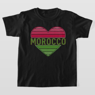 T-shirt I Love Morocco, coeur marocain