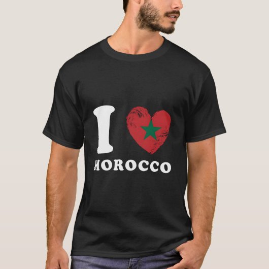 T-shirt I Love Morocco He Flag Morocco (Devant)