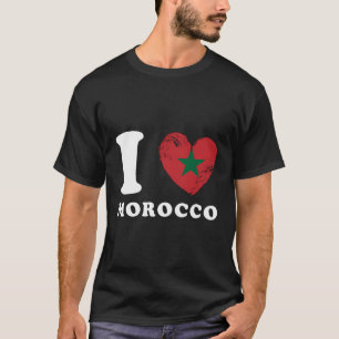 T-shirt I Love Morocco - Heart Flag Maroc