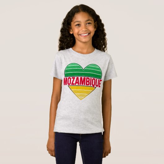 T-Shirt I Love Mozambique, le coeur mozambicain (Devant entier)