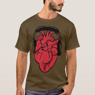 T-shirt I Love Music Headset Coeur anatomique par Tobe Fon