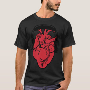T-shirt I Love Music Headset Coeur anatomique par Tobe Fon