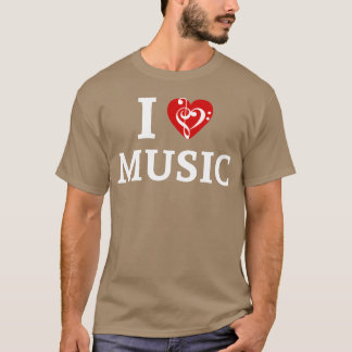 T-shirt I Love Music Heart rétro