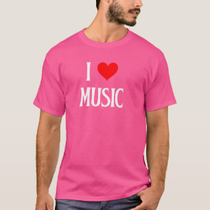 T-shirt I Love Music I Heart Music Musicien Compositeur Mu
