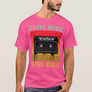 T-shirt I Love Music Retro Music Musique musicale