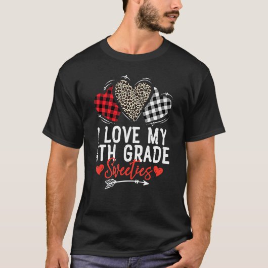 T-shirt I Love My 4th Grade Sweeties Femmes Hommes Enseign (Devant)