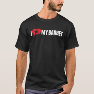 T-shirt I Love My Barbet with Dog Silhouette in Heart