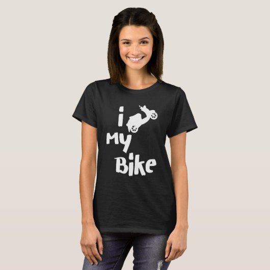 T-shirt I Love My Bike Scooter Moto Moped Hommes Femmes (Devant entier)
