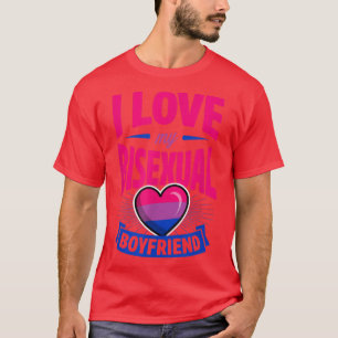 T-shirt I Love My Bisexual Boyfriend Cute Bi Pride Anniver