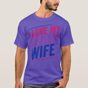 T-shirt I Love my Bisexual Wife Bi Pride Bisexual Flag