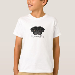 T-shirt I Love My Black Carlin mignon Carlin noir et Citat