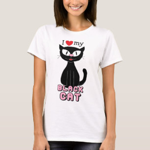 T-shirt I Love My Black Cat (Hilda the Kitten™) T Shirt