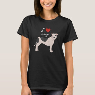 T-shirt I Love My Black & White American Pit Bull Terrier