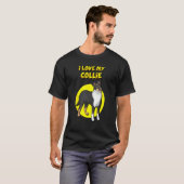 T-shirt I Love My Black White & Tan Smooth Collie (Devant entier)