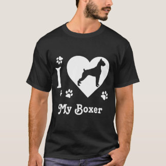 T-shirt I Love My Boxer Boxer Silhouette