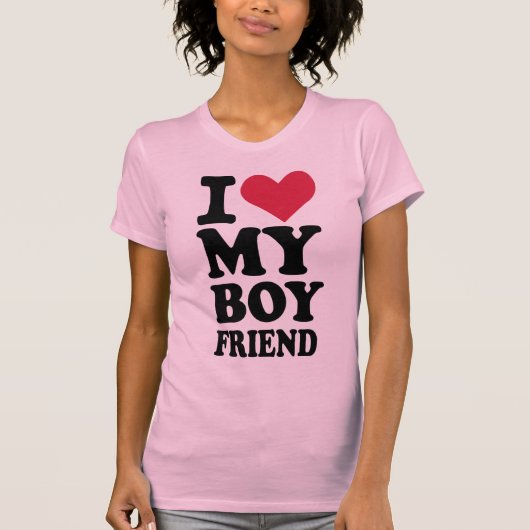 T-shirt I love my boyfriend (Devant)