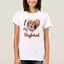 I Love My Boyfriend Custom Typography Heart Photo