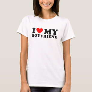 T-shirt I Love My Boyfriend I Heart My Boyfriend BF White
