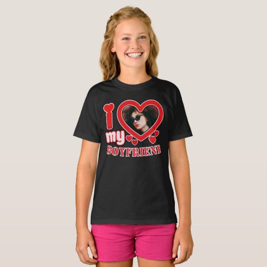 T-shirt I Love My Boyfriend Personnalisé (Devant entier)