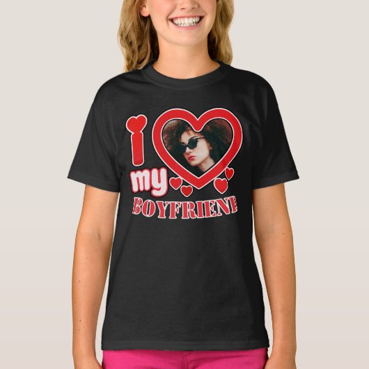 T-shirt I Love My Boyfriend Personnalisé (Devant)