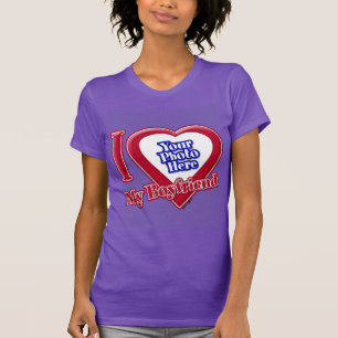 T-shirt I Love My Boyfriend Photo Red Heart Purple