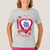 I Love My Boyfriend Photo Red Hearts Grey