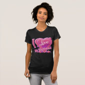 T-shirt I Love My Boyfriend rose/violet - coeurs (Devant entier)