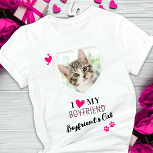 T-shirt I Love My Boyfriend's Cat Photo personnalisée