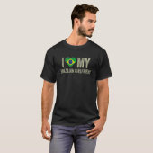 T-shirt I Love My Brazil Girlfriend Brésil Drapeau Boyfri (Devant entier)