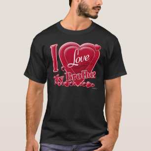 T-shirt I Love My Brother rouge - coeur