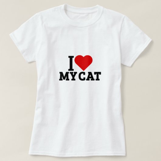 T-shirt I love my cat (Design devant)