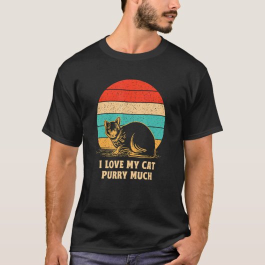 T-shirt I Love My Cat Purry Much Cat   Dad Jokes Kitten (Devant)