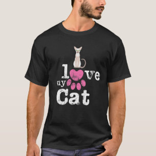 T-shirt I Love My Cat Siamese Oriental Shorthair Devon Rex