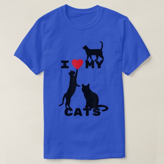 T-shirt I love my cats! (Design devant)