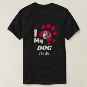 T-shirt I Love My Chig Paw Personnalisé Photo & Nom