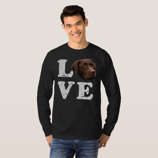 T-shirt I Love My Chocolate Lab Labrador Retriever Dog 216 (Devant entier)