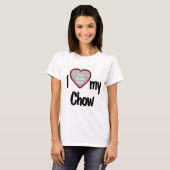 T-shirt I Love My Chow - Red Heart Photo Frame Dog Love (Devant entier)