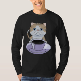 T-shirt I Love My Coffee and Exotic Shorthair Cat