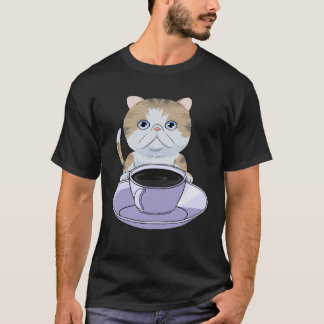 T-shirt I Love My Coffee and Exotic Shorthair Cat