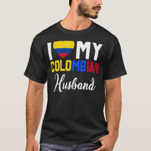 T-shirt I Love My Colombian Husband Canada Flag Married Co