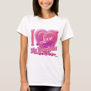 T-shirt I Love My Daughter rose/violet - coeur