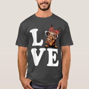 T-shirt I Love My Doberman Bandana Lunettes de soleil Amou