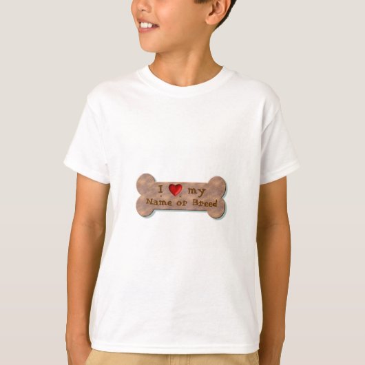 T-shirt I Love my Dog Breed Biscuit template (Devant)