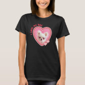 T-shirt I Love My Dog Custom Photo Black (Devant)